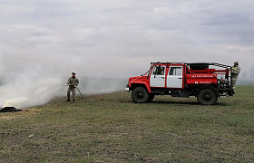 На Обжоровском участке Астраханского заповедника прошли противопожарные учения