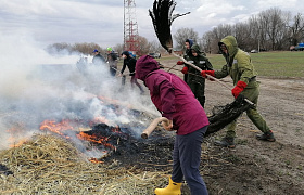 На Обжоровском участке Астраханского заповедника прошли противопожарные учения