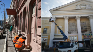 Ко Дню города в центре Астрахани обновляют фасады зданий