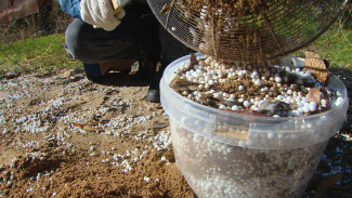 В Астрахани городской пляж очистили от пенопластовой крошки