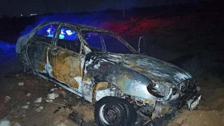 Пьяный астраханец оставил горящую машину в степи