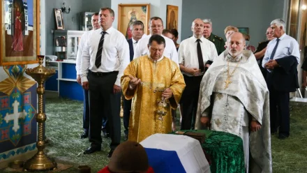 В Камызяке перезахоронили останки бойца Красной Армии Ивана Бочарникова