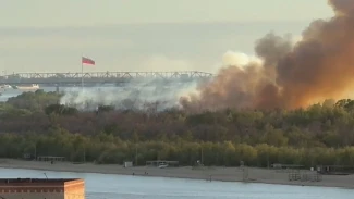 В Астрахани на Городском острове начался пожар 