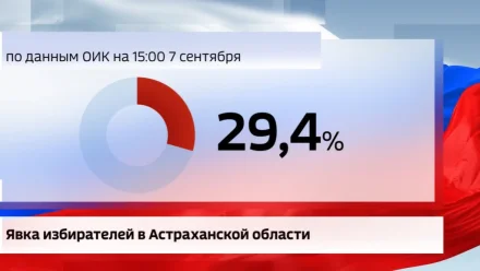 В Астраханской области во 2 день голосования промежуточная явка составила 29,38%