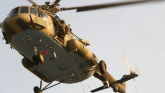 В Астрахани прошла антитеррористическая тренировка с участием вертолета Ми-8