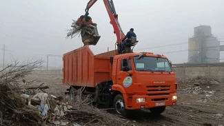 Астраханские коммунальщики уже вывозят выброшенные новогодние ёлки 