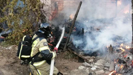 В Астрахани при крупном пожаре в жилом доме у парка “Аркадия” пострадала женщина