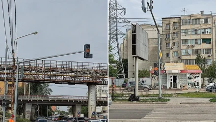 В Астрахани на перекрестке улиц С. Перовской и Б. Алексеева подключают светофор