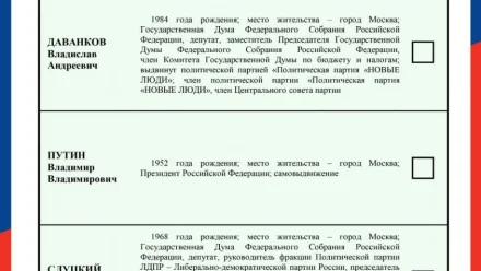 ЦИК России утвердила текст избирательного бюллетеня для голосования на выборах президента России