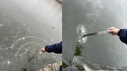 Жителей Астрахани просят не выходить на тонкий лёд