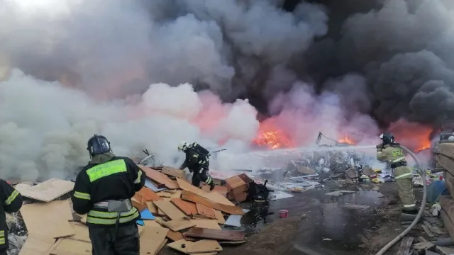 Под Астраханью произошло крупное возгорание мусора