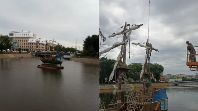 В Астрахани на Варвациевский канал после ремонта вернули фрегат “Орёл”