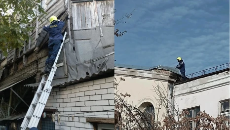 В Астрахани демонтировали опасные конструкции