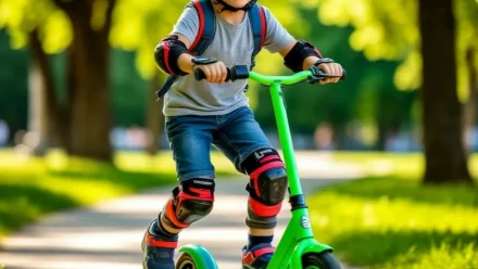 Астраханские спасатели напоминают основные правила безопасности на самокате для детей 