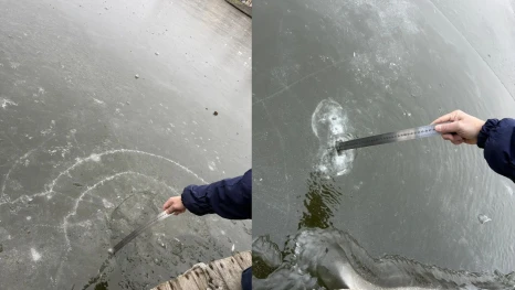 Жителей Астрахани просят не выходить на тонкий лёд