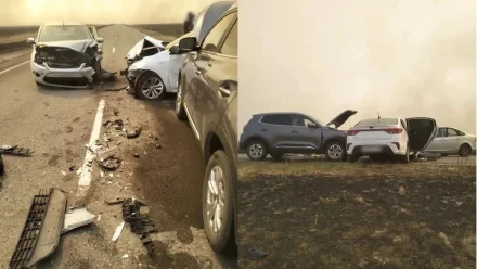 В Астраханской области произошло ДТП с тремя автомобилями