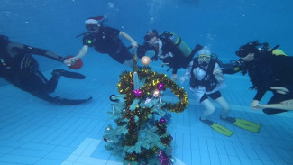 Астраханские дайверы устроили новогодние гуляния под водой