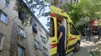 В Астрахани спасли мать с ребенком из горящего дома