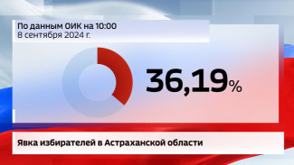 В Астраханской области в III день голосования явка составила 36,19%