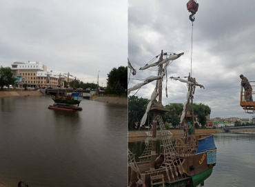 В Астрахани на Варвациевский канал после ремонта вернули фрегат “Орёл” 